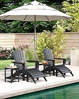 Vista 2 de BRIOPAWS Adirondack - Juego de 2 sillas para hoguera, de gran tamaño, plástico HDPE, resistente a la intemperie, para terraza, exterior, piscina