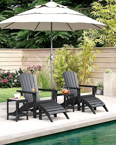 Miniatura 2 de BRIOPAWS Adirondack - Juego de 2 sillas para hoguera, de gran tamaño, plástico HDPE, resistente a la intemperie, para terraza, exterior, piscina,
