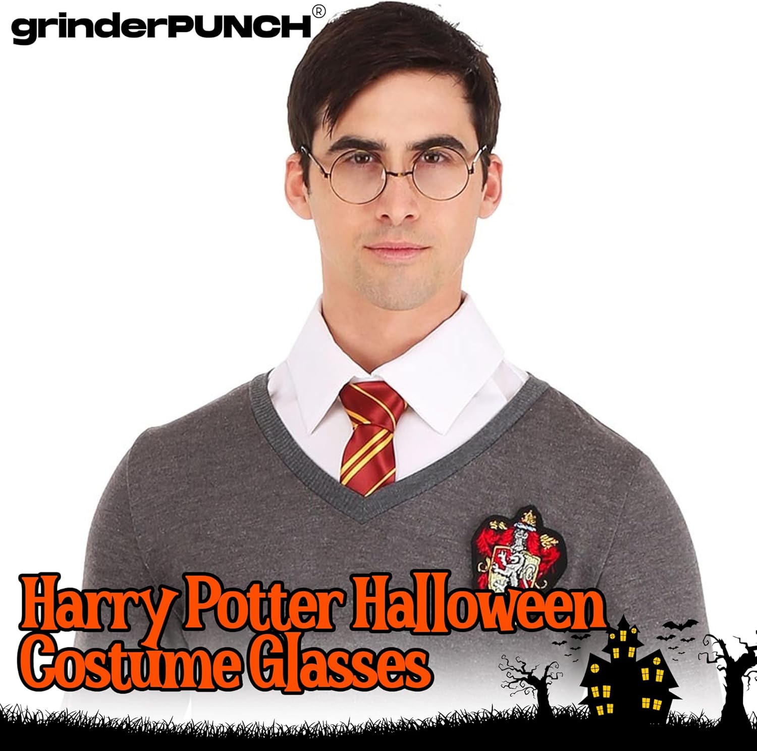 grinderPUNCH Retro Round Clear Lens Glasses Metal Frame - Image 4