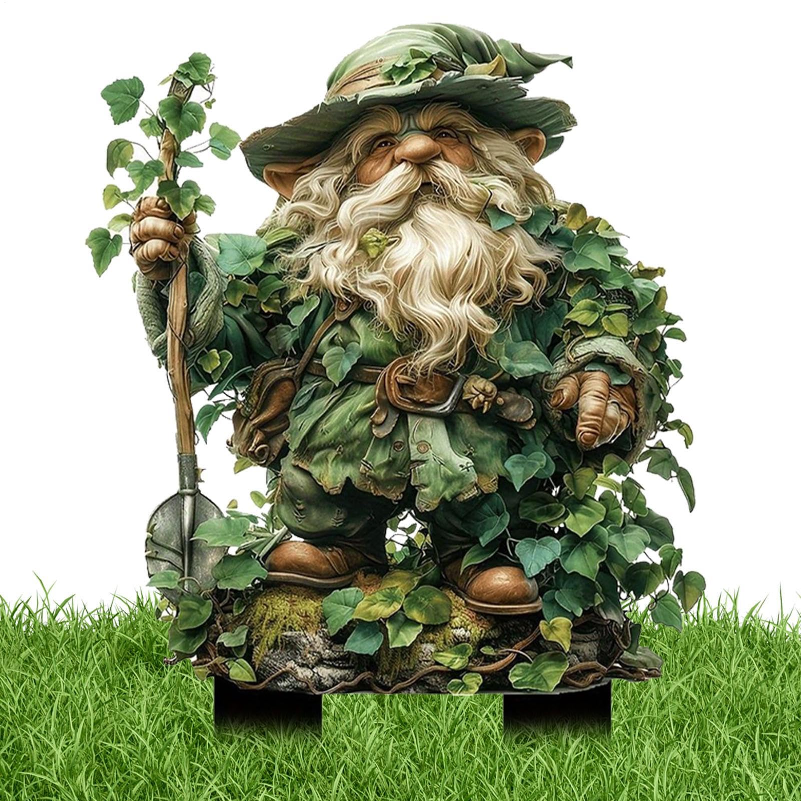 Fairy Garden Ornaments Outdoor, Fairy Garden Stake Decor,2D Acrylic Tree Man Fairies Earth Goddess Statue Whimsical Garden Stakes Accessories,Ground Insert, Flower Pot Decoration For Lawn Backyard