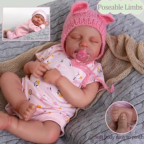 Miniatura 6 de Aori Muñecas de bebé Reborn realistas, de 20 pulgadas, muñeca recién nacida realista con kit de alimentación, regalo para niños a partir de 3 años