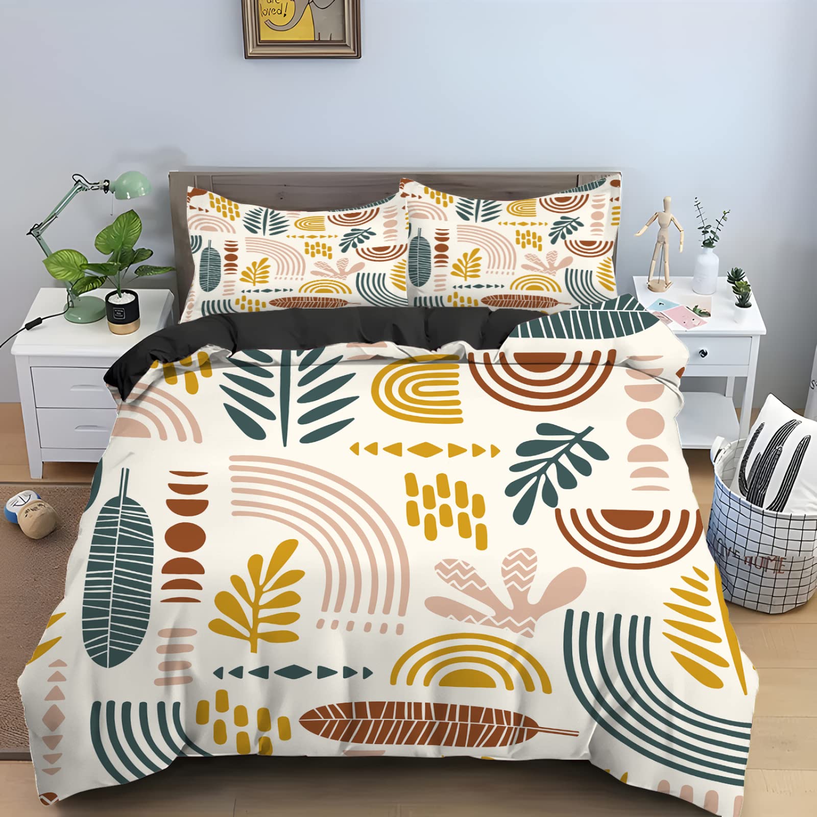 Funda Nordica Cama 150 Mostaza Color Marrón Amarillento Fundas Nordicas Cama 150 Microfibra Antialérgico Colchas Cama 150 Modernas Antiarrugas,1 con Cremallera Colcha Cama 150+2 Funda Almohada 50x75cm