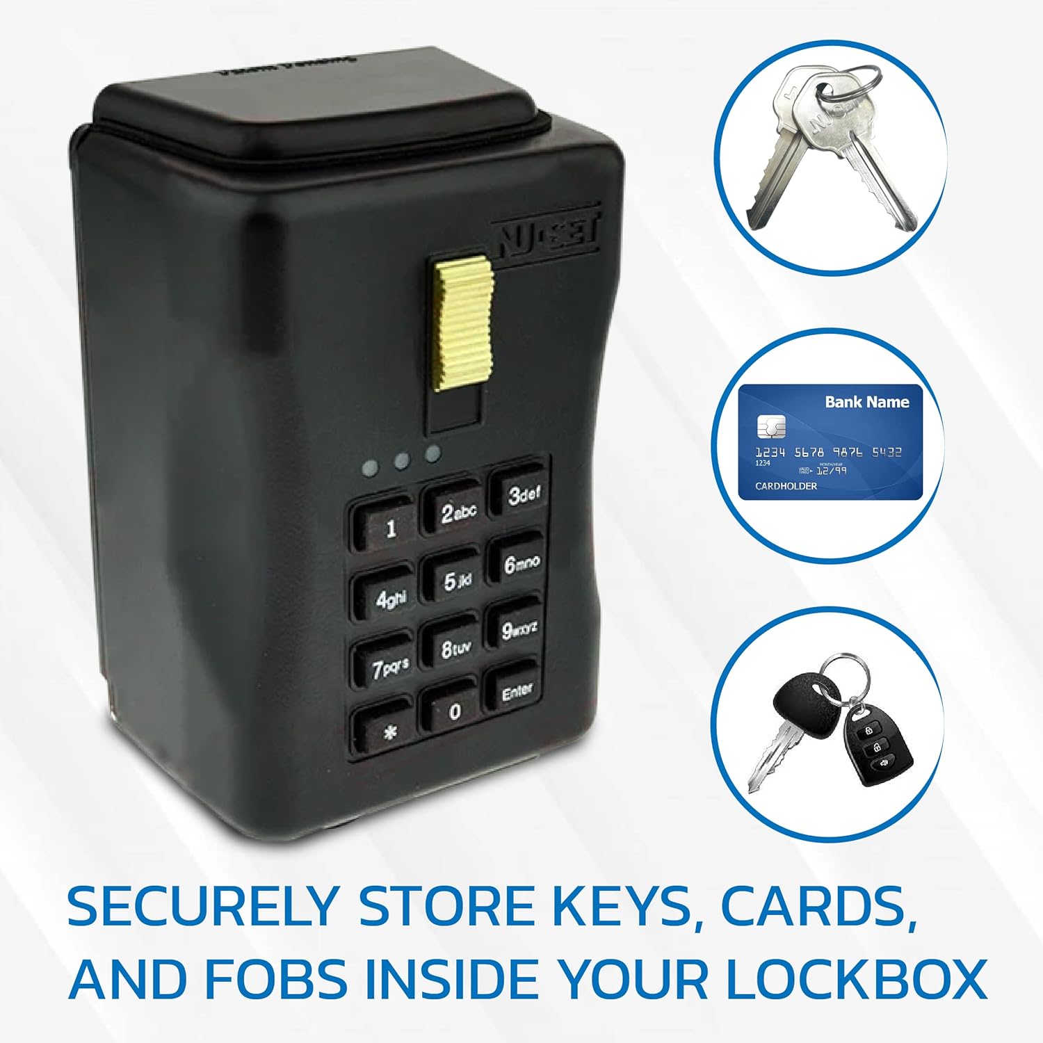 Get Special Price NU-SET Lock | Smart Box Series: Wall Mount Electronic Combination Lock Box | Key Storage Lock Box | Home Improvement & Door Hardware (Black)