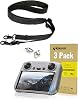 LKTOP Screen ProtectorLanyard for DJI 𝗥𝗖𝗥𝗖𝟮 Remote Controller Accessories, HD Tempered Glass Film 50-63'' Adjustable Neck Strap for DJI Mini 43 Series, Mavic 3 Series, Air 3, Air 2S