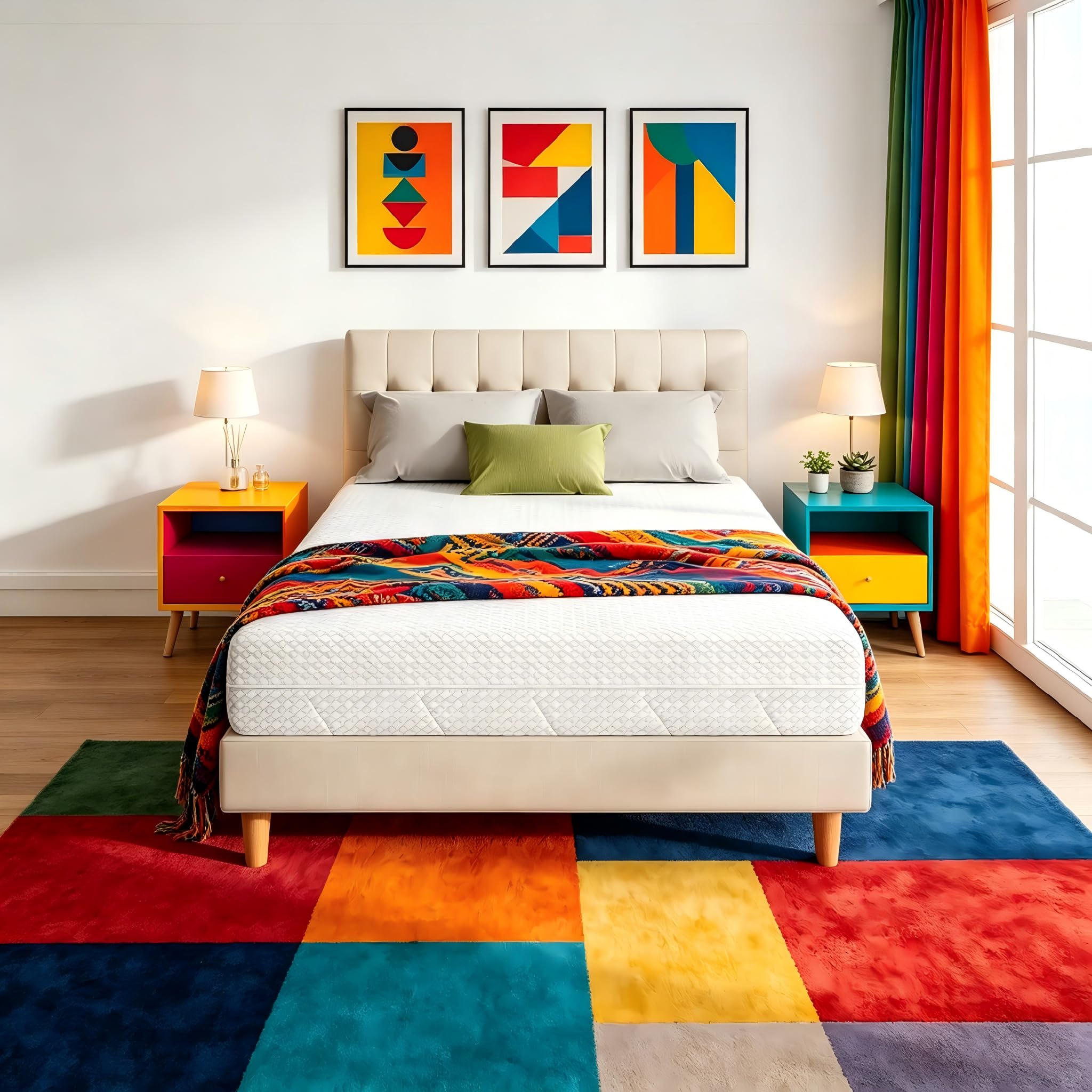 Novilla Colchón 90x190 cm con Resortes Ensacados, 20cm de Altura, Soporte Ergonómico de 3 Zonas, Espuma Bambooolons Transpirable, Funda Lavable, Antideslizante, Certificado Oeko-Tex | Soporte Ergonómico, Cómodo y Transpirable, Bordes Reforzados, Funda de