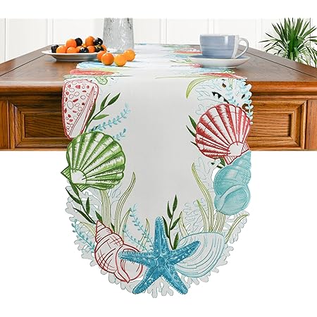 Amazon.com: KEVA Summer Ocean Table Runner 72inches Long, Starfish ...