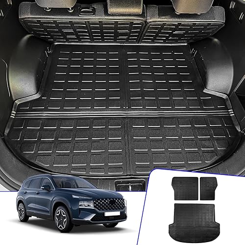 Rongtaod Tapete de carga compatible con Hyundai Santa Fe 2021-2023, tapete de maletero de 5 asientos, forro de carga TPE para todo tipo de clima,