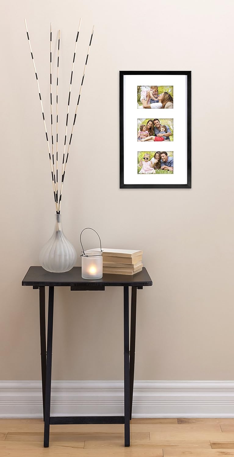 MCS 10x17 Inch East Village Collage Frame with 3-4x6 Inch Mat Openings, Black (29019)