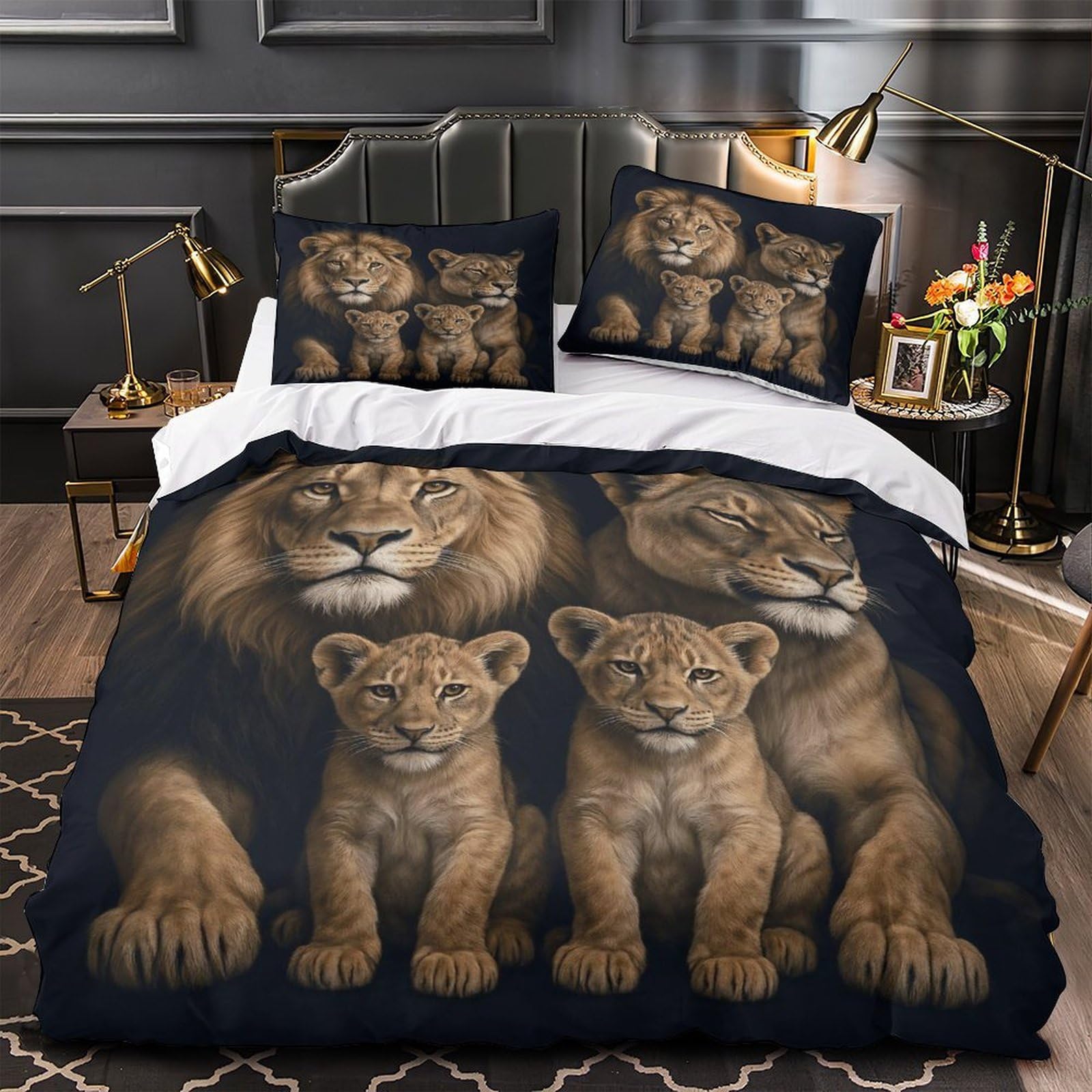 Parure de lit lion fantastique pour décorer une chambre d'enfant ou d'ado moderne