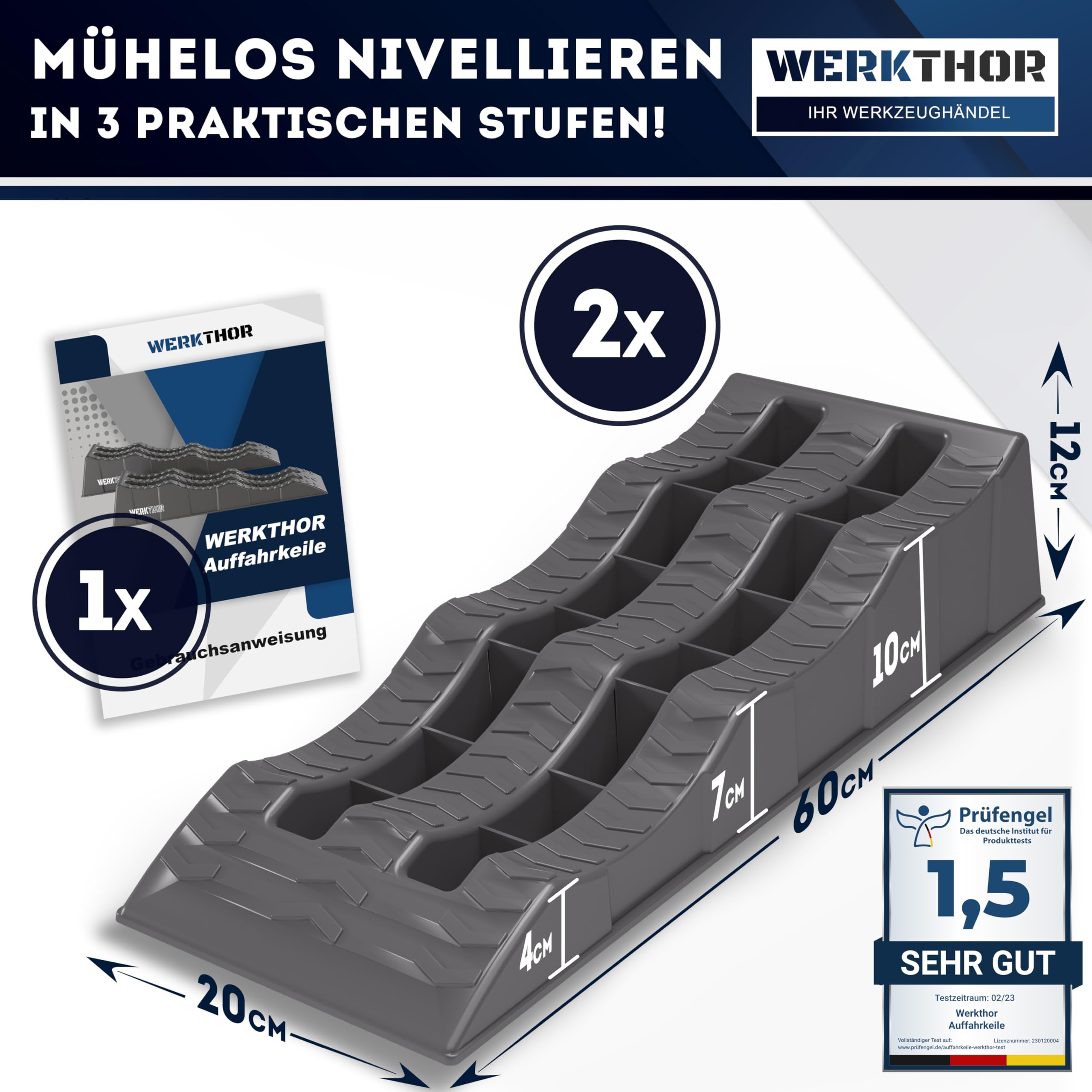 Cunei Per Camper WERKTHOR - Set Da 2, Portata 5 Tonnellate, Per Livellamento Sicuro - Foto 14