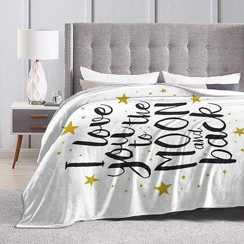 Miniatura 4 de Janrely Love Soft - Manta de franela de forro polar, con texto en inglés "I Love You to The Moon and Back", decoración del hogar y cama, 40 x 50