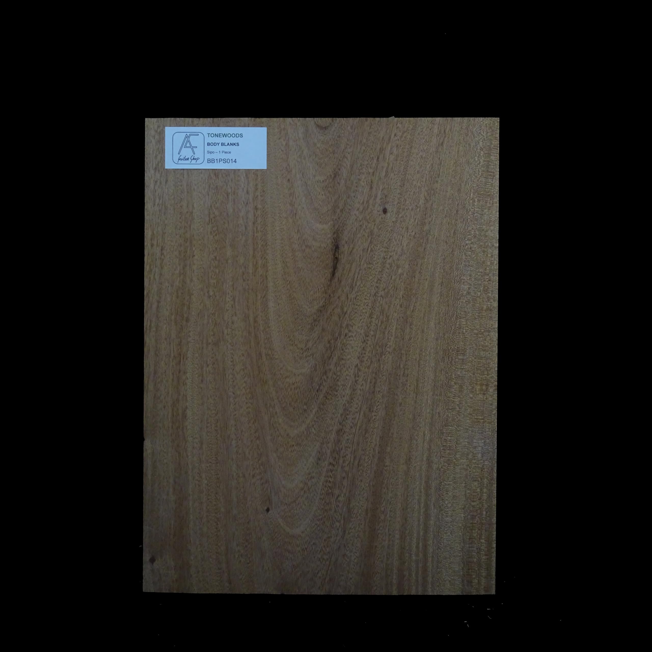 Mahogany Sipo guitar body blank AC Premium bois acajou une pièce pour luthier BB1PS014