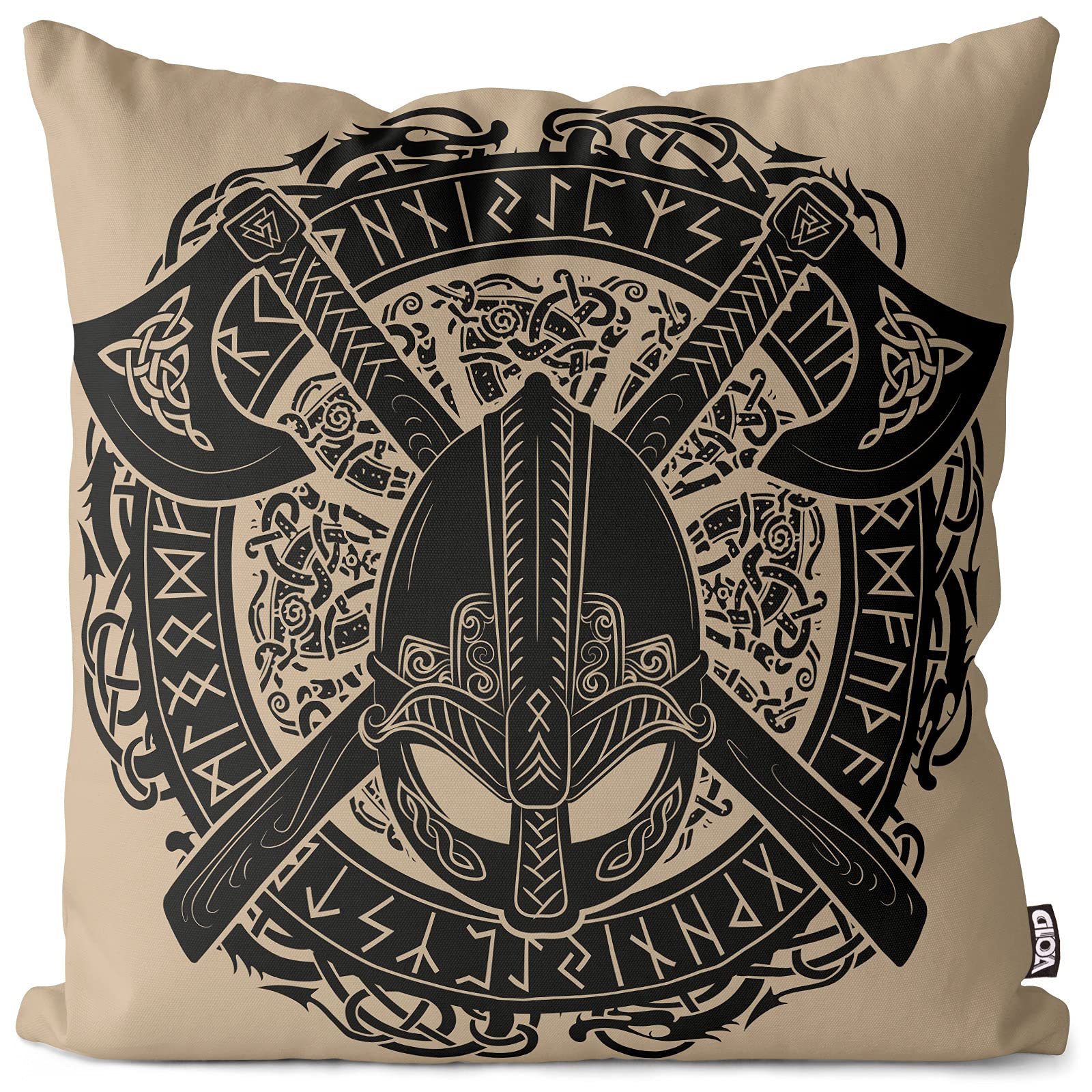 VOID Wikinger Helm Wappen Kissenbezug Kissenhülle Sofakissen Kissen Deko Outdoor-Kissen Dekokissen, Kissen Größe:60 x 60 cm