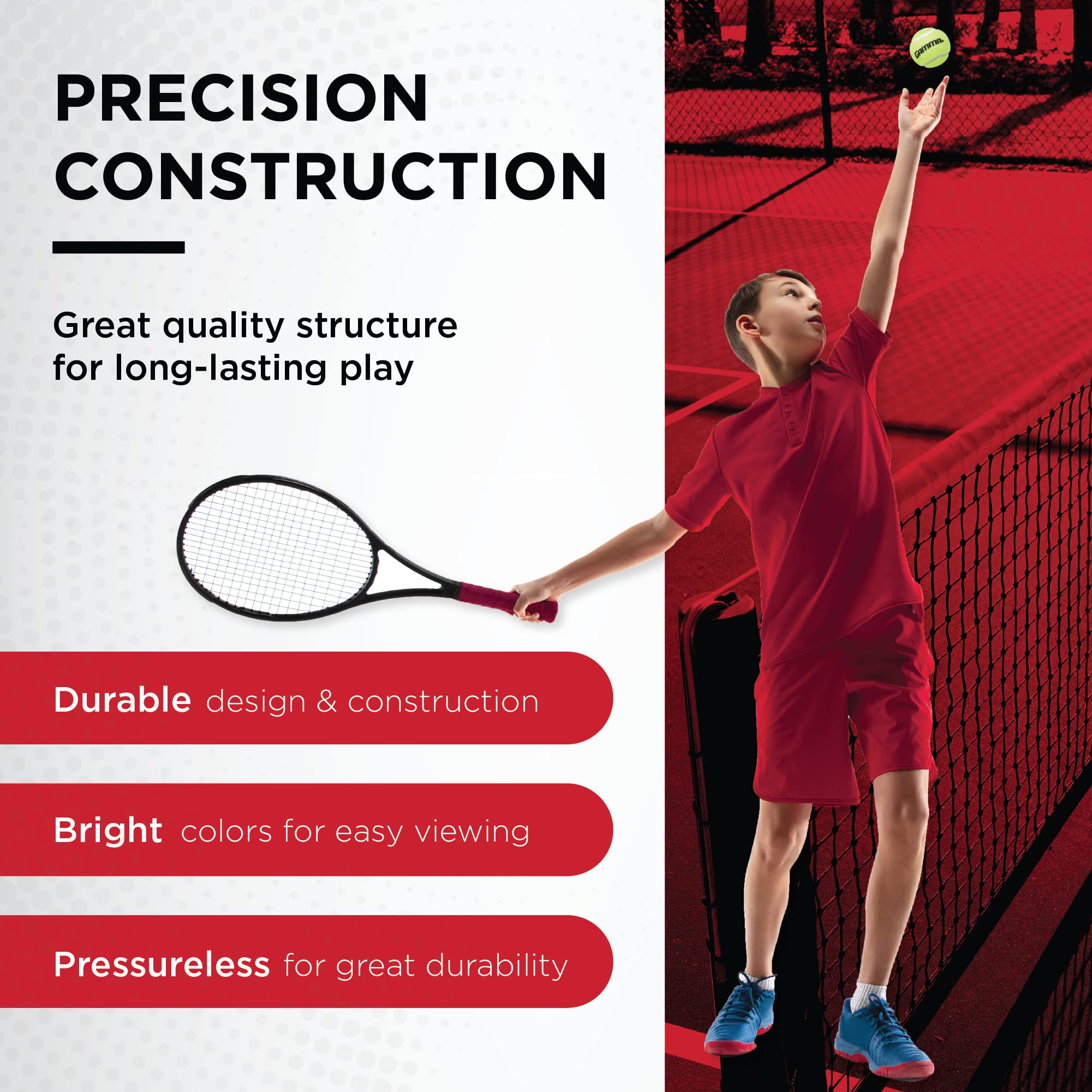 Buy Gamma Bag of Pressureless Tennis Balls 10, 12, 18 or 20 and 75