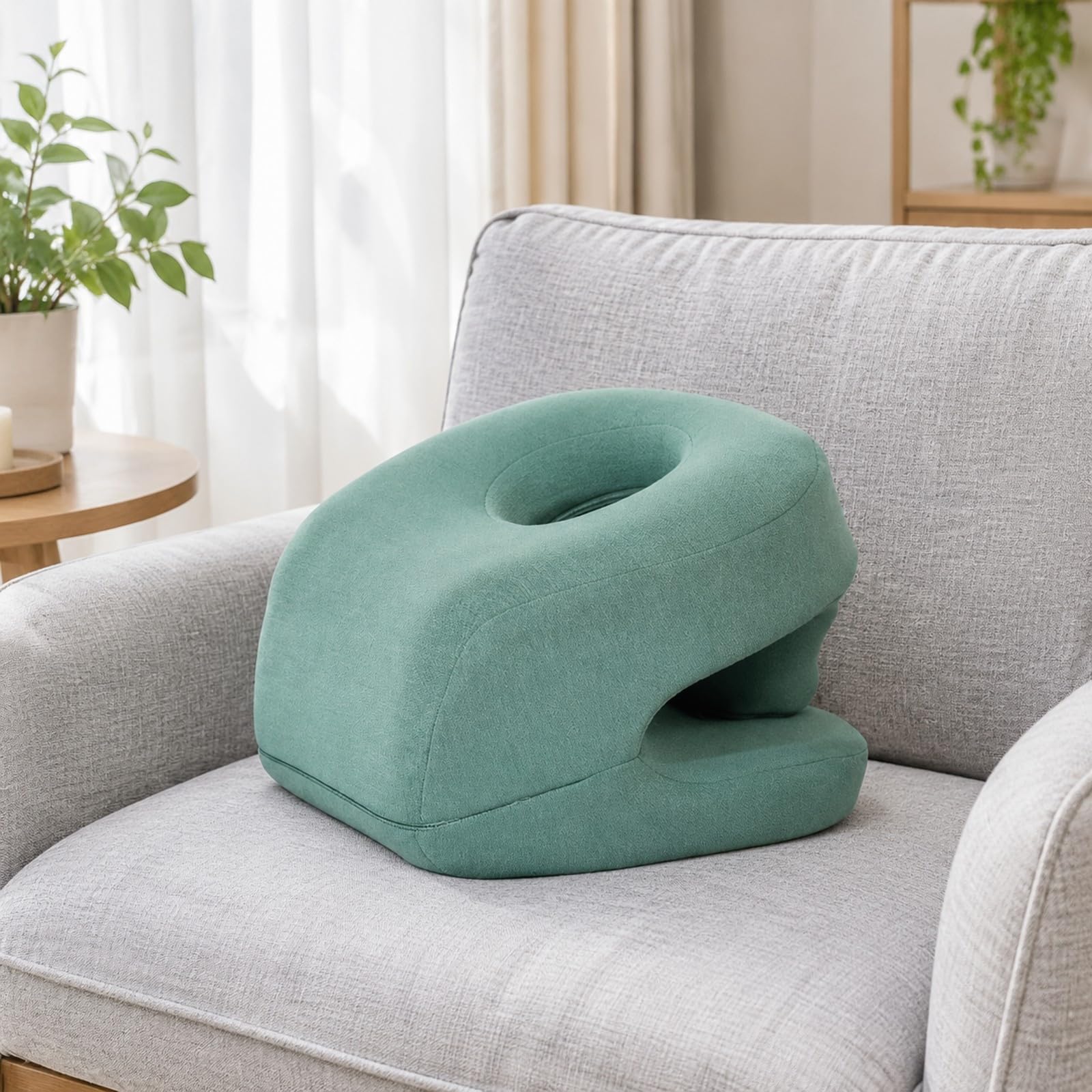 Almohada Ergonómica con Núcleo Espuma Viscoelástica Ergonómico Cojín Espuma Viscoelástica Transpirable para Estudiantes, Viaje, GrisOscuro