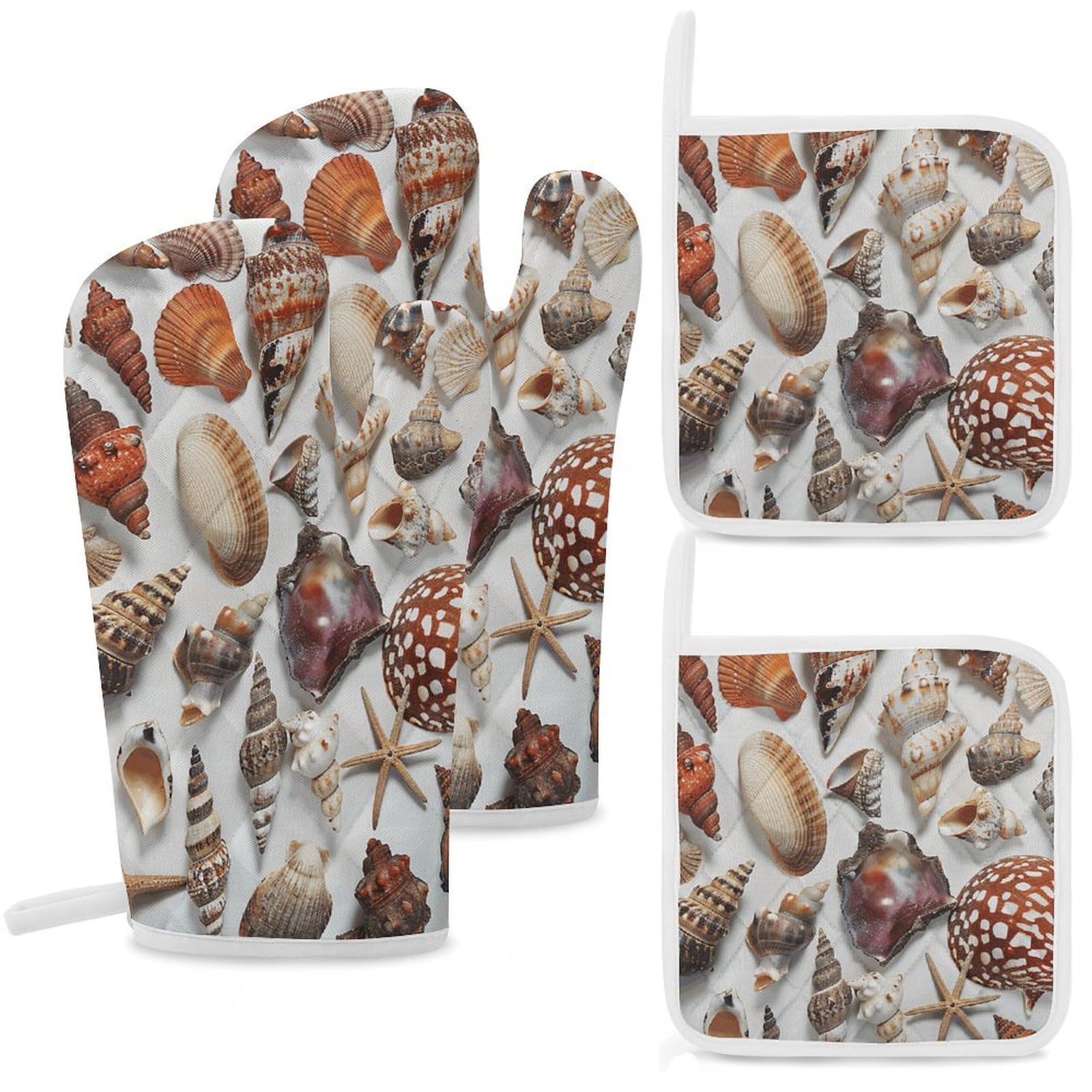 Lot de 4 gants de cuisine et maniques en silicone pour four et pâtisserie