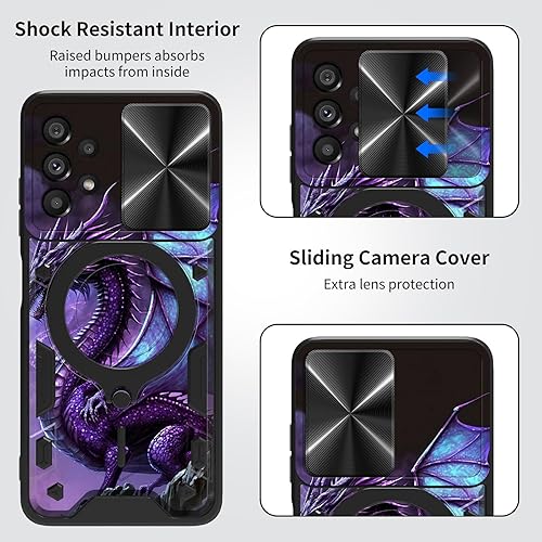 Vista 25 de Funda protectora híbrida para Samsung Galaxy A53 5G de 6.5 pulgadas y anillo giratorio de 360 grados, función atril, híbrida, de doble capa