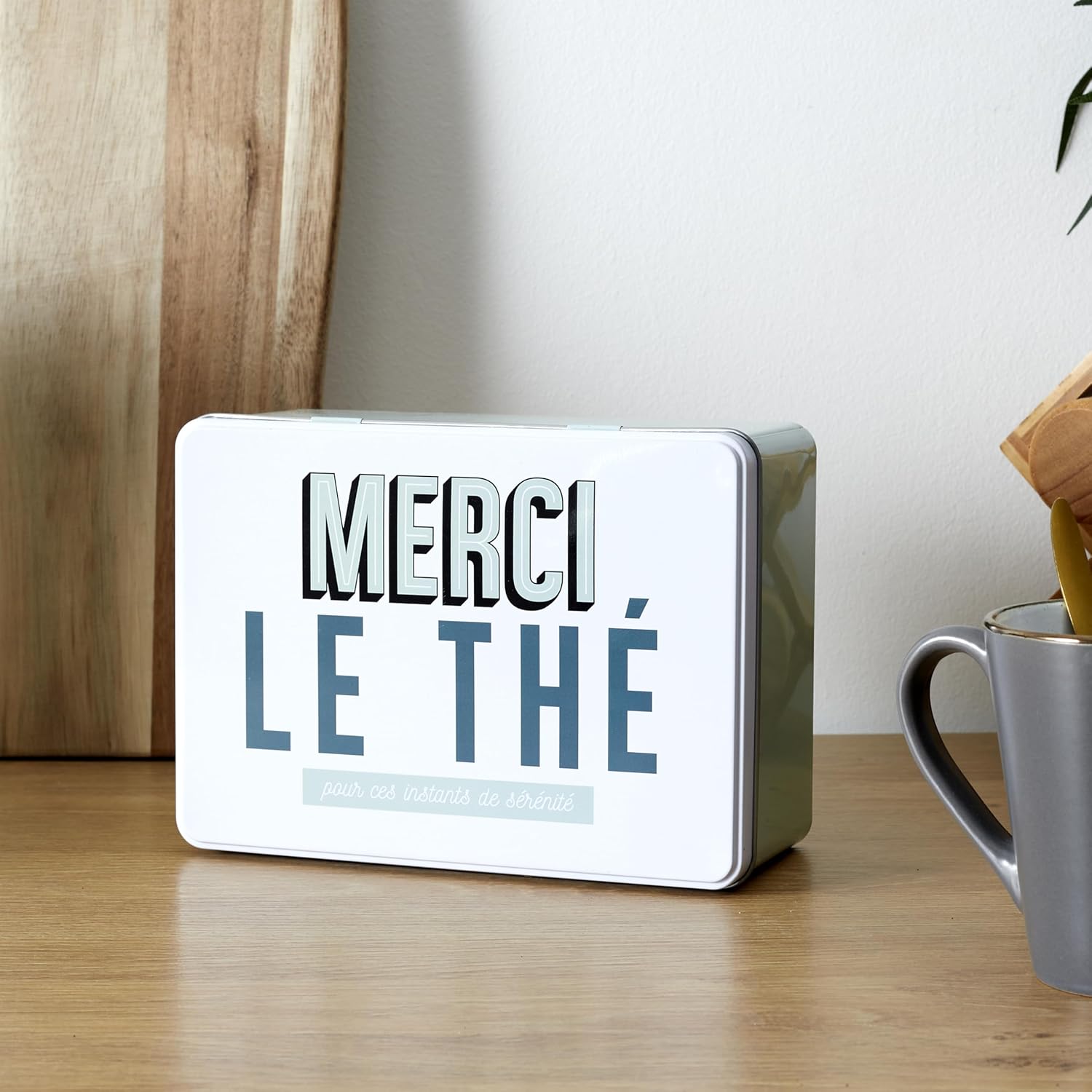 COOK CONCEPT BT6708 Preservation My Table Art Drink and Appero Coffee and Sugar Box, Metal, White-Green, 20.5 x 14.7 x 8.5 cm