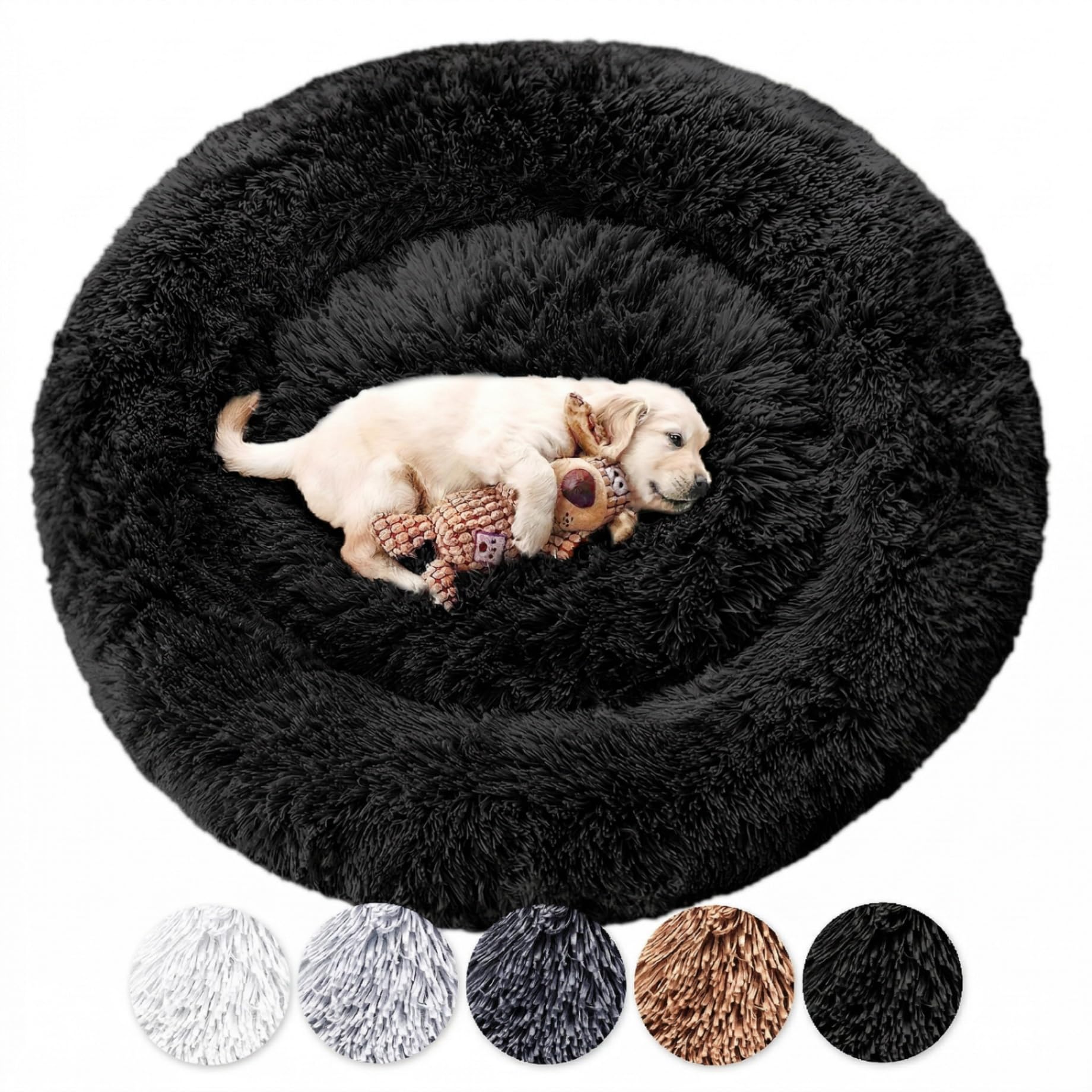 Cuccia per cani Nuvola 7 – L'originale – lavabile [M, 80 cm, nero] Cuscino per cani di taglia grande, media e piccola taglia