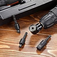 Vista 9 de Juego de adaptadores de taladro de ángulo recto de 105 grados, adaptadores de enchufe de 1/4-1/2 pulgadas, kit de extensión de grado de impacto 4