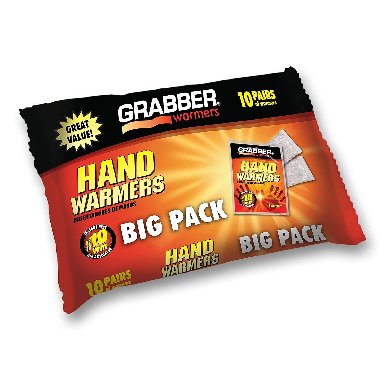 Grabber HH2 Hothands Hand Warmer (10 Pack)