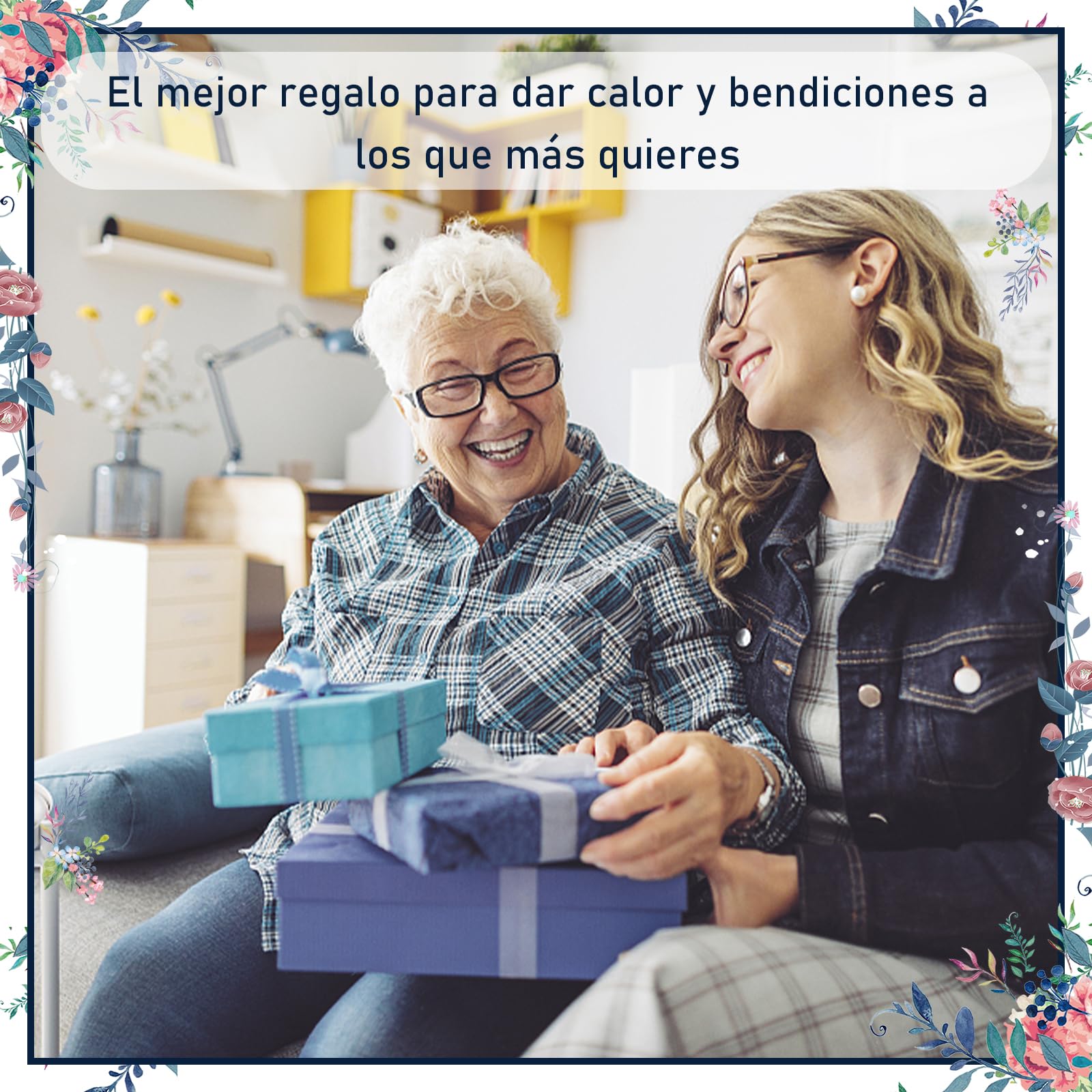 Regalo para Abuela, Regalo Abuela Manta, Regalo Abuela Cumpleaños Franela Manta Regalo del día de la Madre Regalo para la Abuela 59 * 51 Pulgadas (Español)