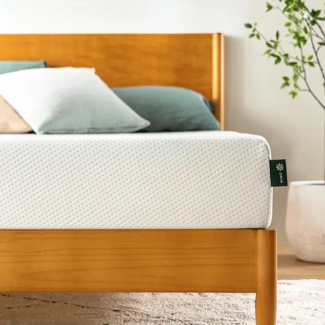 Matelas Aloe Vera 90x190 cm - Mousse à Mémoire de Forme au Thé Vert - Conçu en France