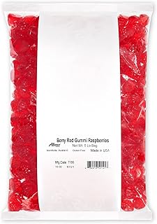 Albanese Confectionery Berry Red Gummi Raspberries, 5 Pound Bag
