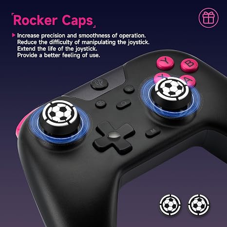 EasySMX X05 Controller für PC/Switch/Steam/Handy Mit 7 Farben RGB-Licht Wireless Mit Hall Joysticks & Triggers Bluetooth - Schwarz