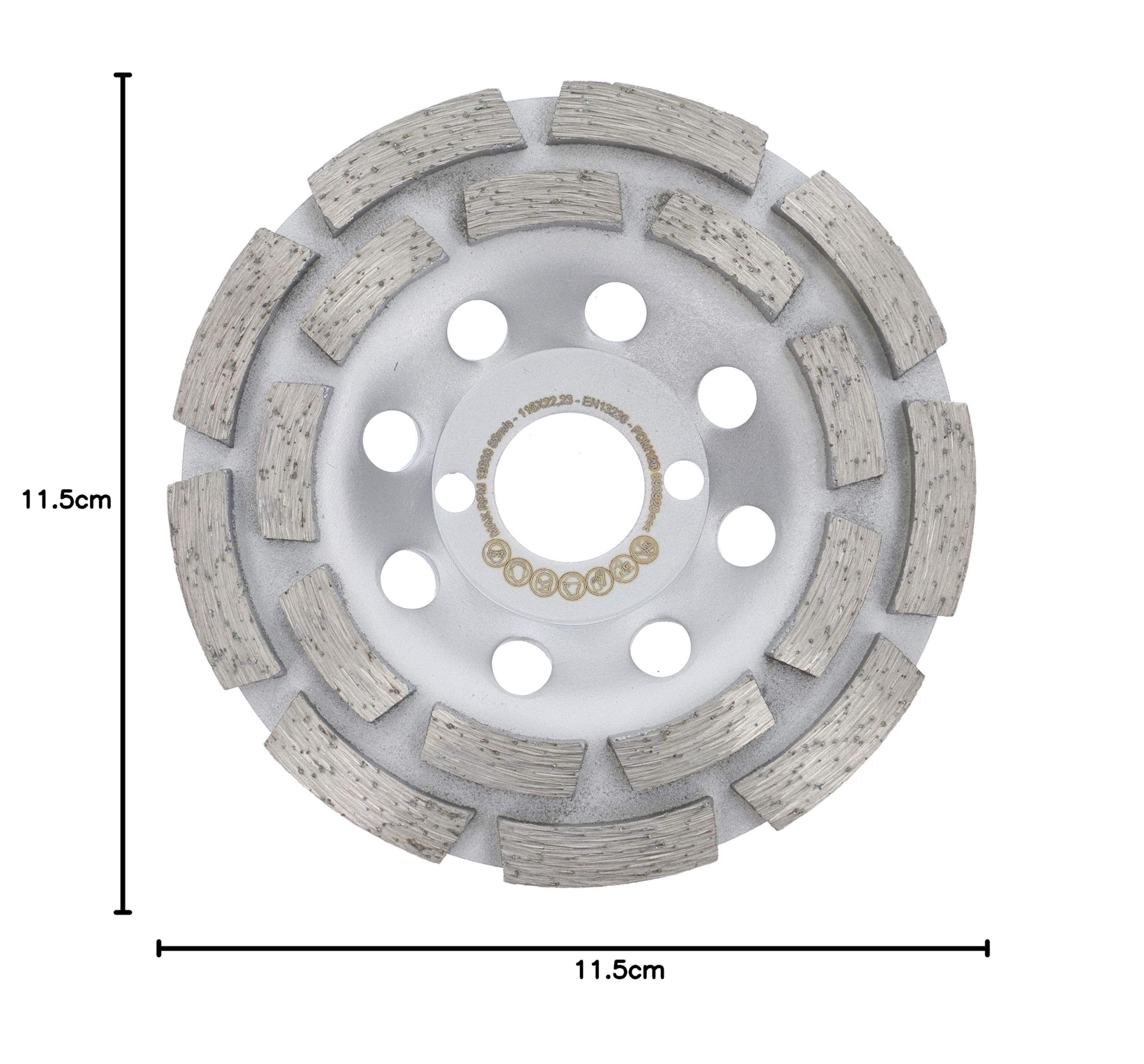PRODIAMANT Premium meule assiette diamantée 115mm béton universel 115 mm x 22,2 mm meule double rangée