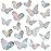 72 Pieces 3D Butterfly Wall Decals Sticker Decal Wall Decor Art Decorative Sticker 3 Sizes for Room Home Nursery Classroom Offices Bedroom Bathroom Living Room Decor(Holographic White)