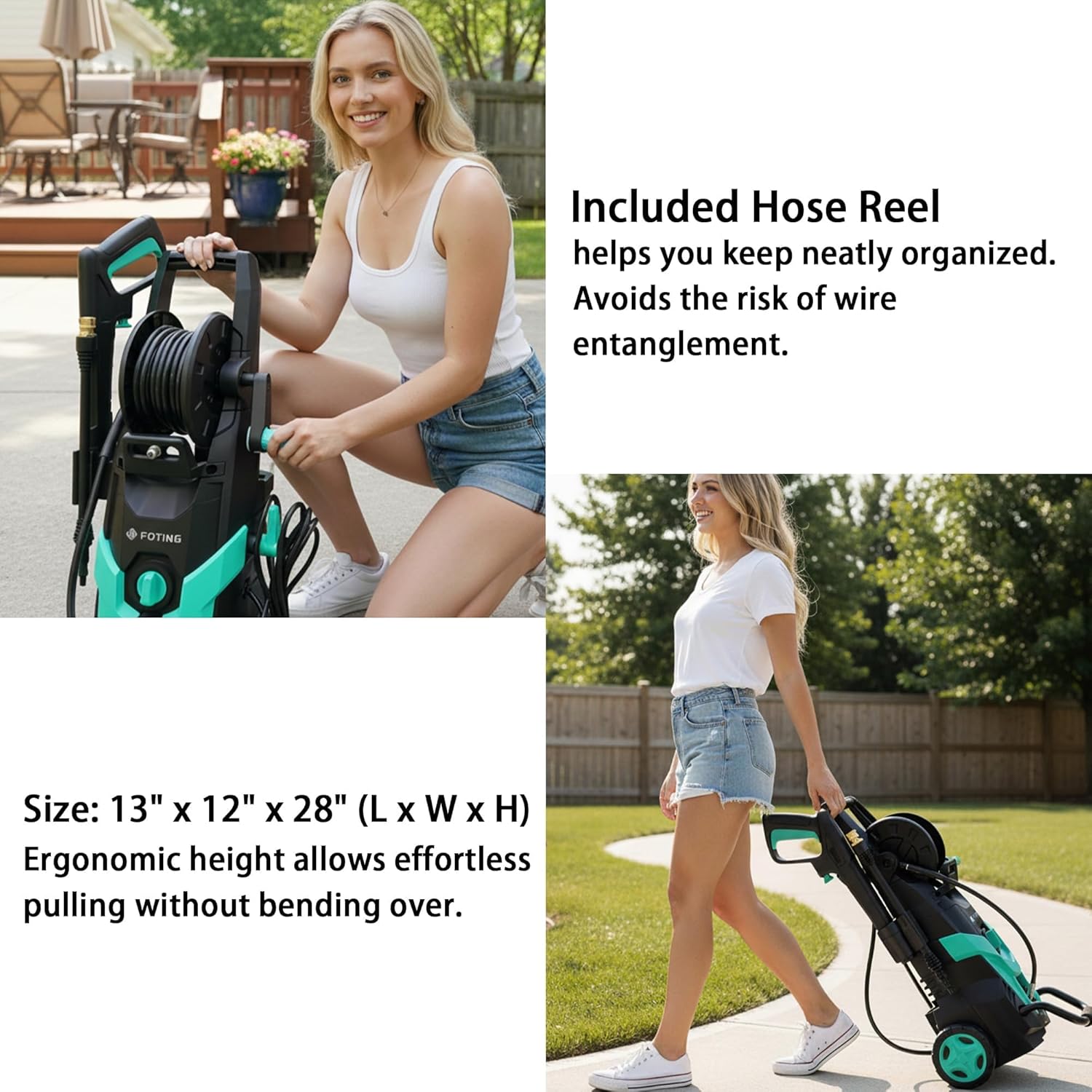 2026NEW Pressure Power Washer 4500PSI with 4 Quick Connect Nozzles, Inlet Hose & Filter, Foam Cannon for Cars/Fences/Driveways/Patios/Home Cleaning, Navy Blue