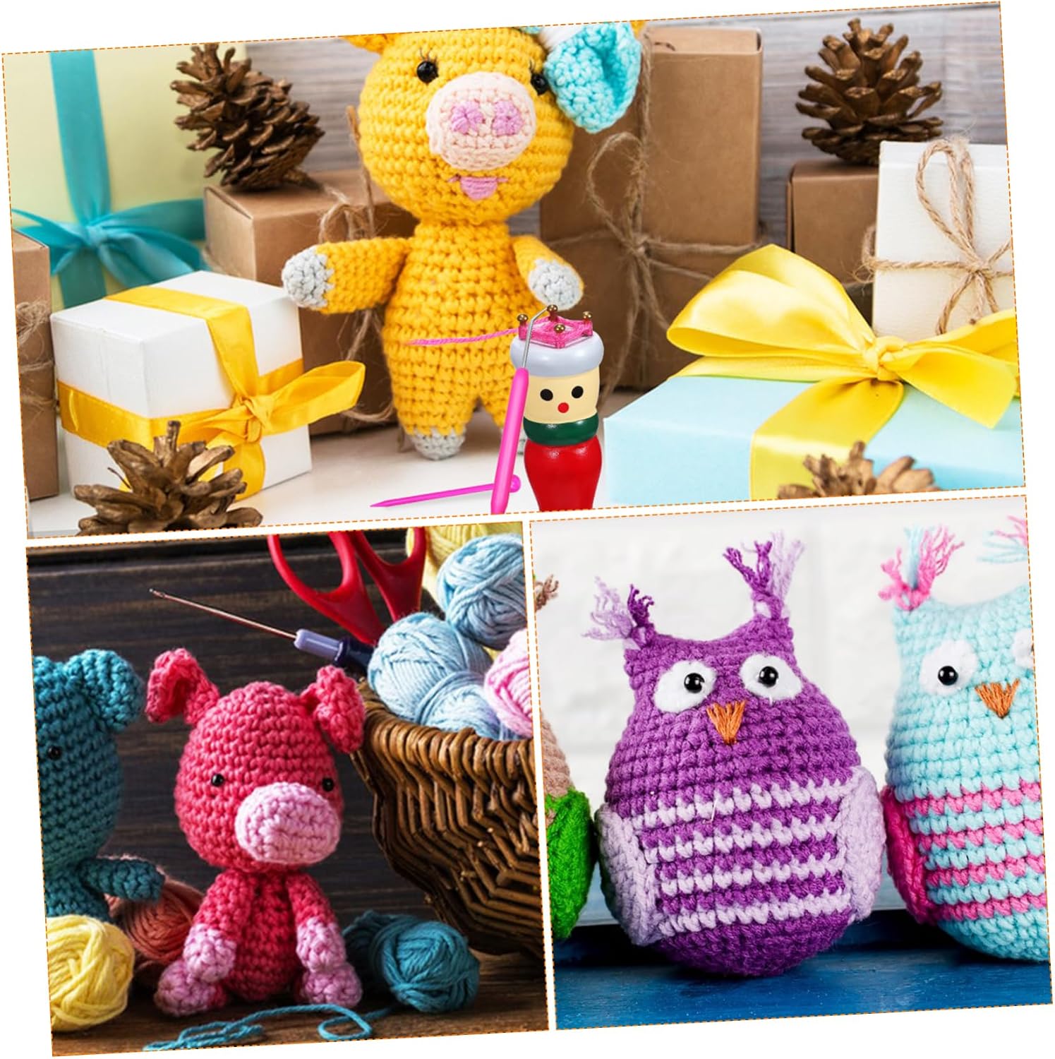 ORFOFE Beginner Knitting Kit French Knit Doll Set Craft Starter Knitting Loom DIY Toy Random Color