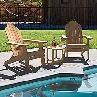 Vista 21 de LUE BONA Juego de sillas plegables Adirondack de 6, sillas de patio resistentes al fuego de color marrón oscuro HDPS, sillas modernas de plástico