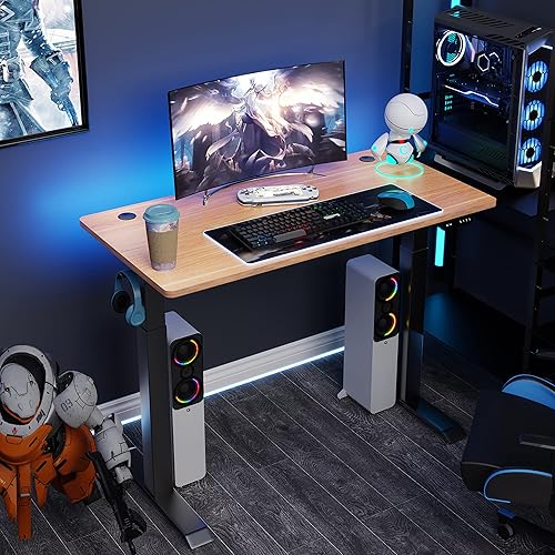 Vista 50 de Vongrasig Escritorio eléctrico de pie ajustable en altura, 63 x 24 pulgadas, mesa de pie para oficina en casa, estación de trabajo para computadora