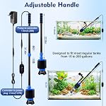 AQQA DC 36W Nettoyeur de gravier à vide électrique à aquarium 6-in-1 Kit de nettoyage multifonctionnel de réservoir de poisson pour enlever la saleté, changer l'eau, laver le sable, douche d'eau de tortue, circulation d' eau avec puissance réglable