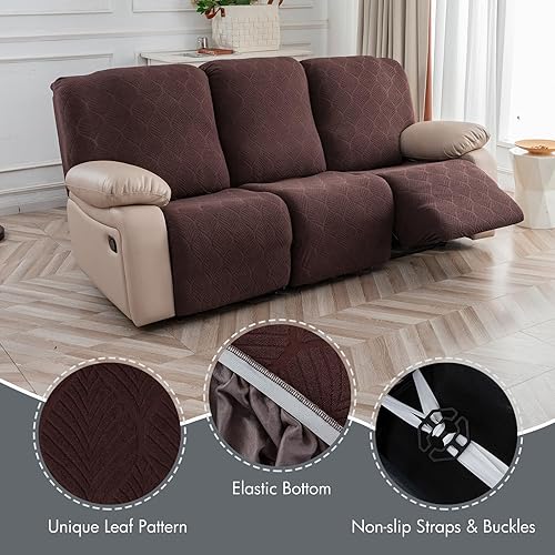 Miniatura 3 de Fundas de sofá reclinable 100% impermeables, 3 piezas elásticas para sofá reclinable de 3 plazas, aptas para mascotas, fundas de muebles lavables