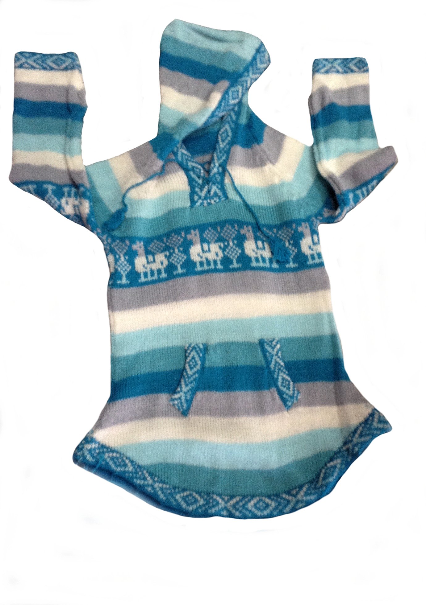 Felpa con cappuccio - ragazza Multicolore turchese
