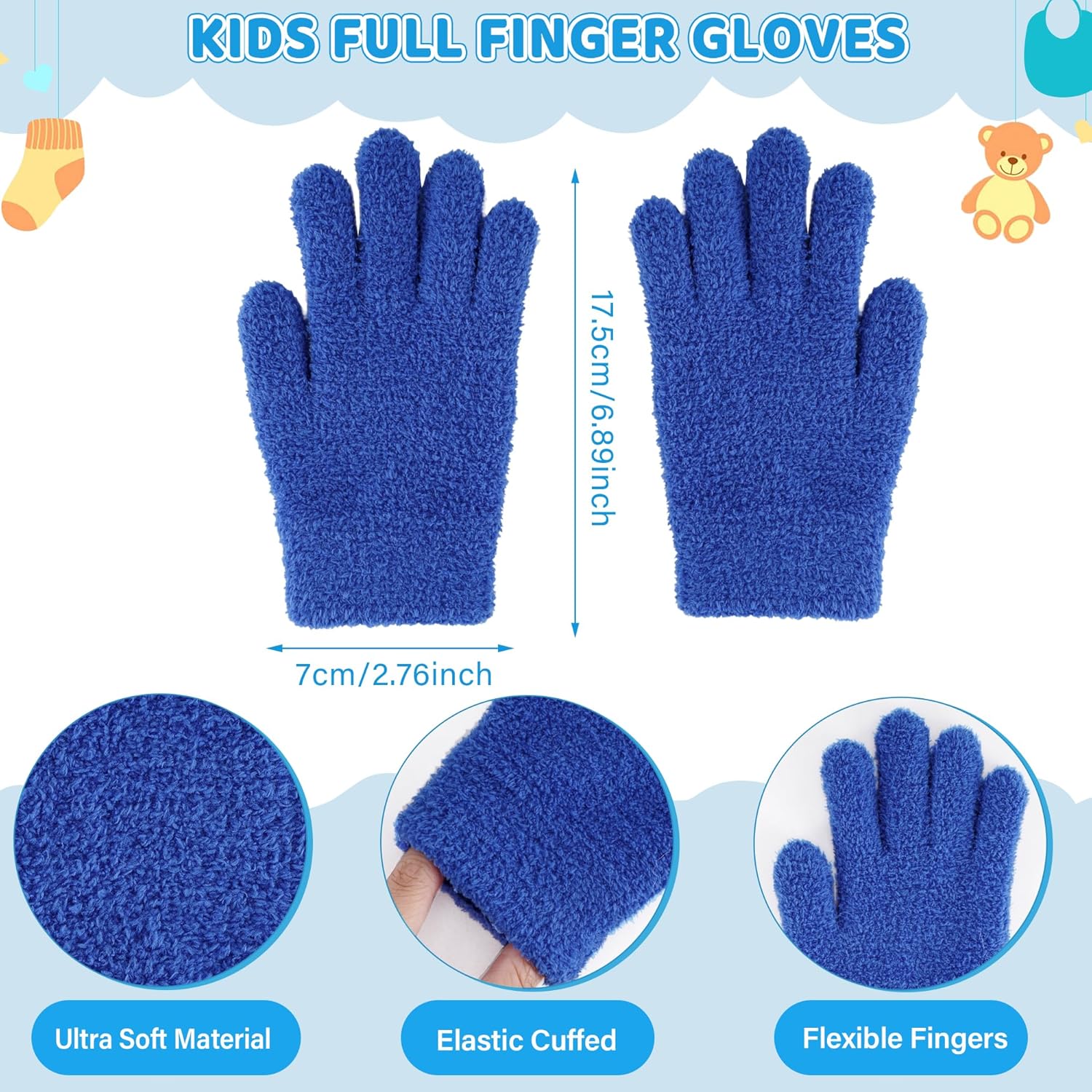 Toddler Kids Winter Hat Scarf Gloves Set Cold Weather Beanie Hats Fleece Neck Warmer for 4 5 6 7 8 Year Old Boys Girls Gifts - Image 3