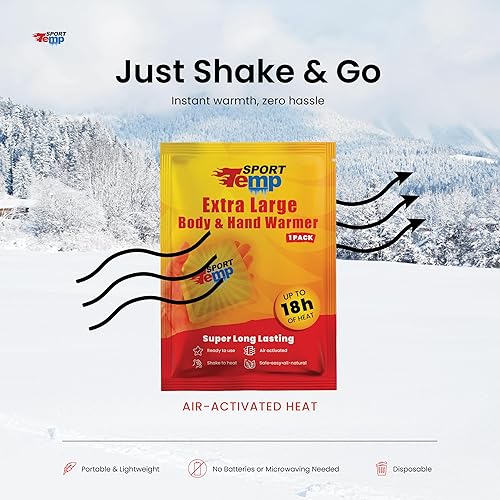 Miniatura 7 de Calentadores grandes de manos y cuerpo, hasta 18 horas de calor, súper duraderos, fáciles, totalmente naturales, activados por aire, para cuerpo,