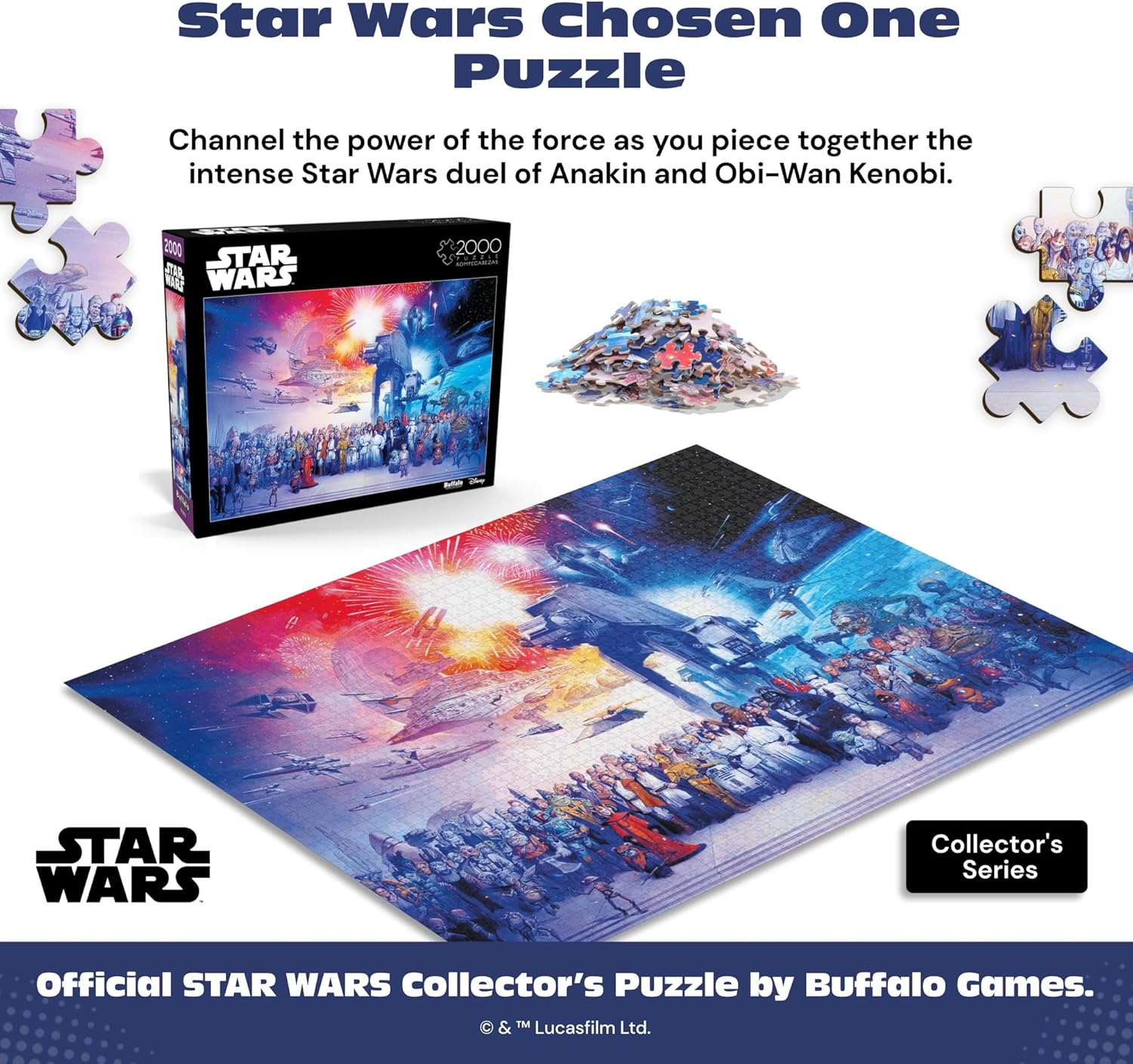 Buffalo Games - Star Wars™ - You were The Chosen One - 2000 Piece Jigsaw Puzzle for Adults - Challenging Puzzle Perfect for Game Nights - Finished Size is 38.50 x 26.50