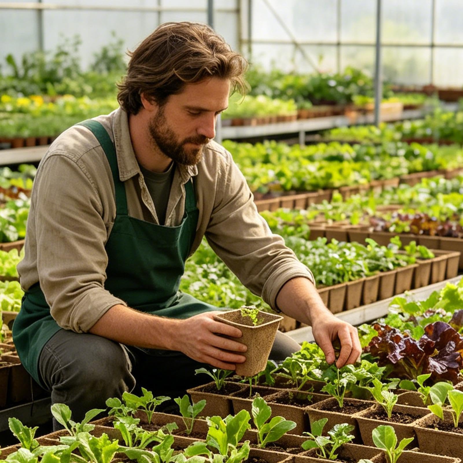 Macetas de Inicio para Plantas Macetero Cuadrado Reutilizable de 70 Piezas | Kit con contenedores y vasos para plántulas Para Exterior Balcón Patio Jardín Invernadero Tomate Flor Verdura