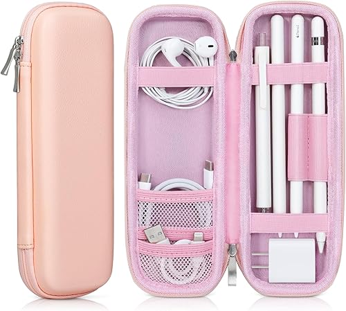 DTTO Funda protectora rígida de piel sintética para iPad Pencil (USB-C) Apple Pencil de 1 generación y 2 generación, funda protectora rígida de