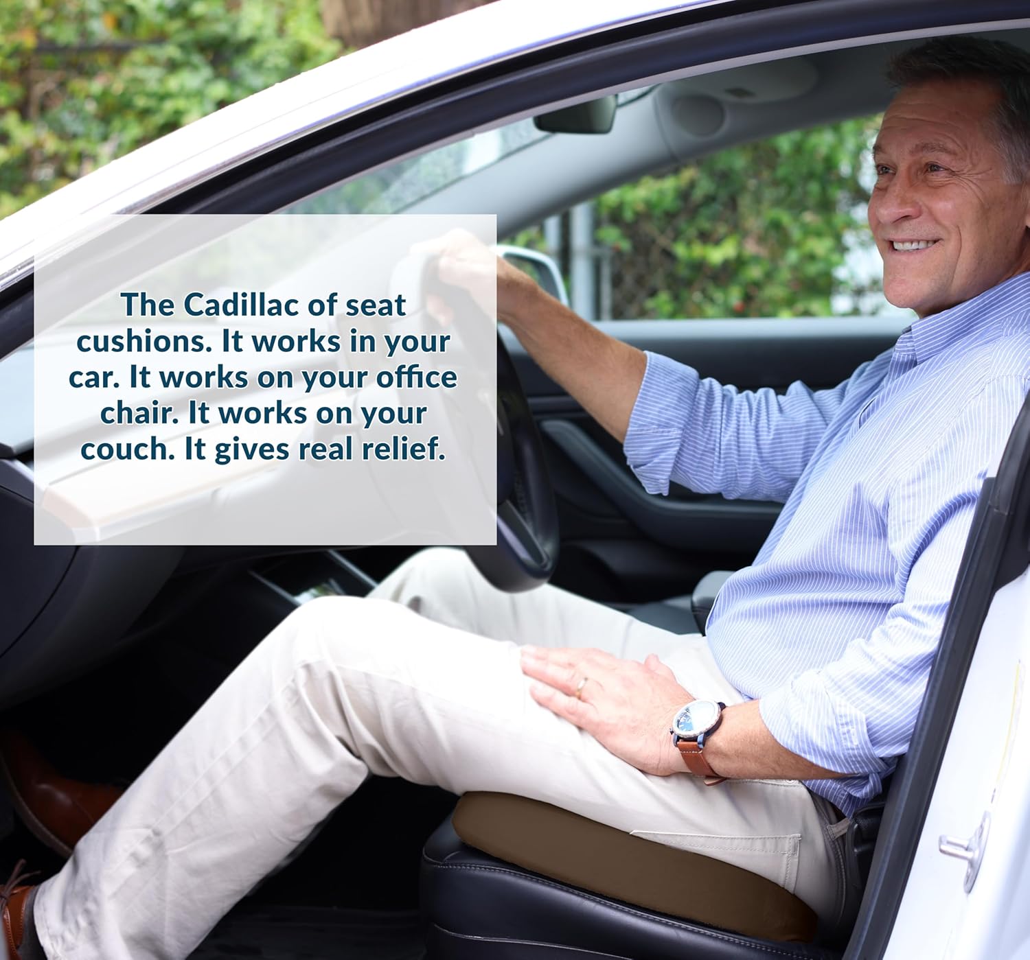 ComfiLife Premium Gel & Memory Foam Seat Cushion – Doctor Recommended Office Chair Cushion, Car Seat Cushion – Chair Cushions for Back & Sciatica Pain Relief – Seat Cushions for Office & Desk (Black) - imagen 3