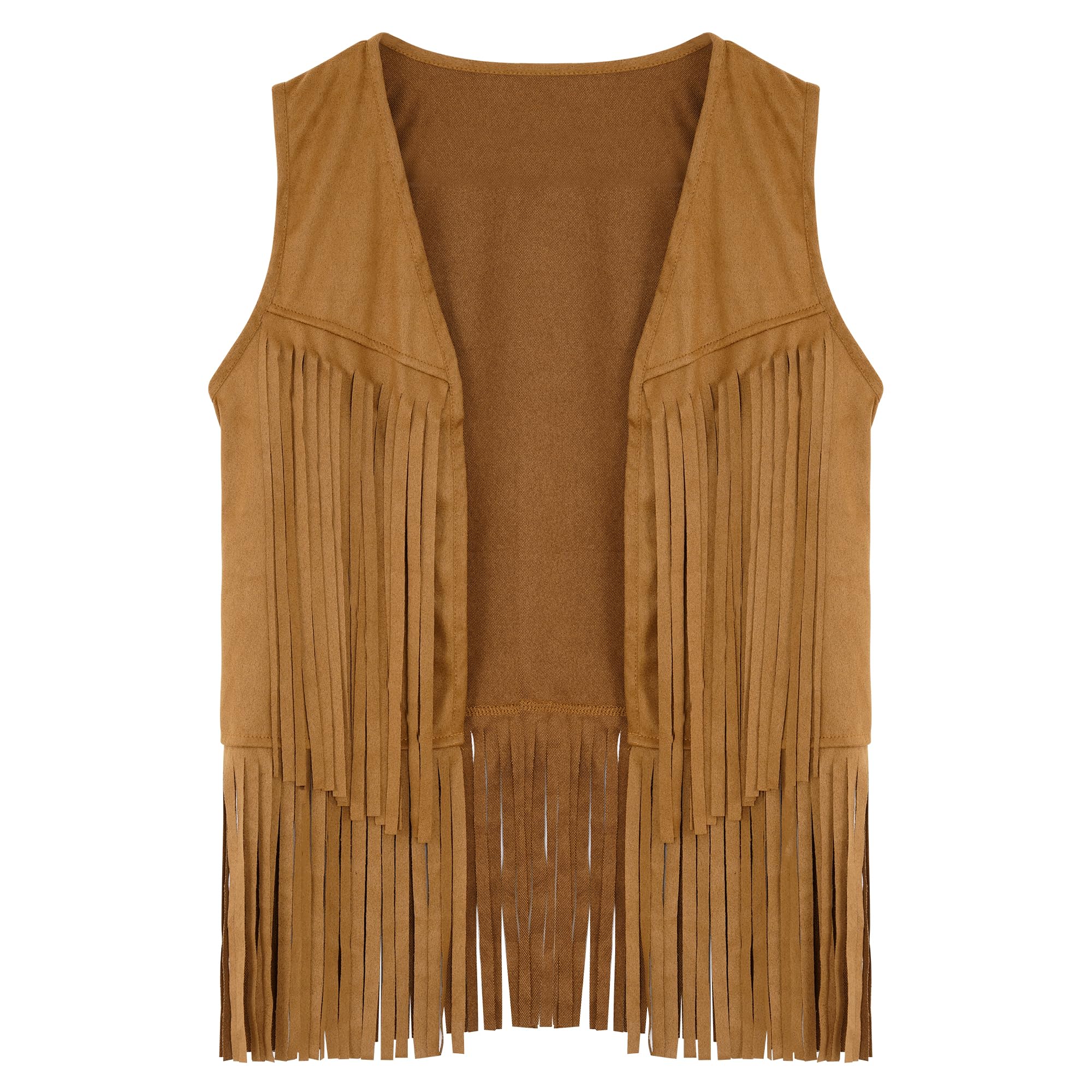Womens Tassel Fringe Vest Sleeveless Western Cowgirl Vest 70s Costume Tops Hippie Jacket for Halloween-image-12