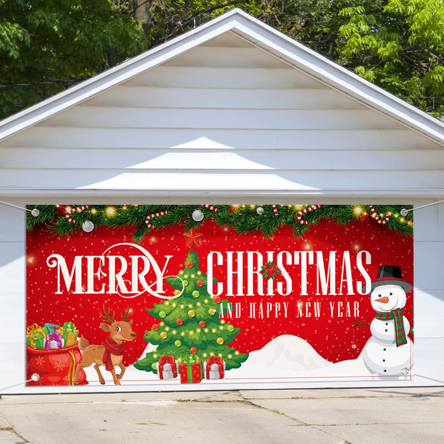Jetec Christmas Garage Door Banner Large 6 x 13 ft 2023 Merry Christmas