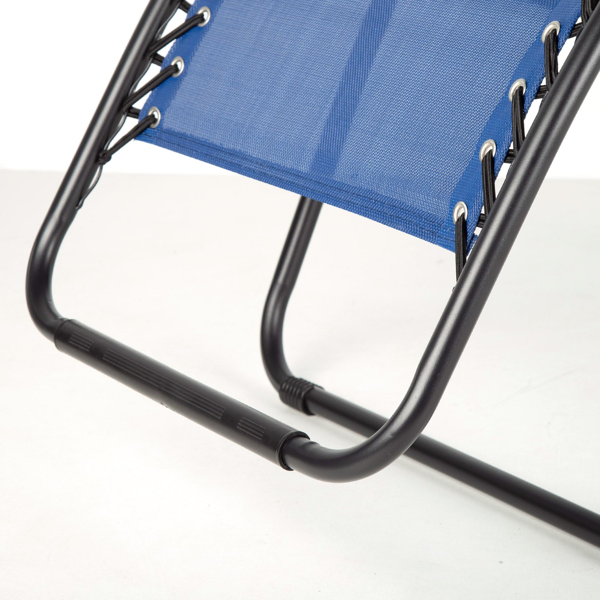 Campingstoel met voetensteun inklapbaar blauw