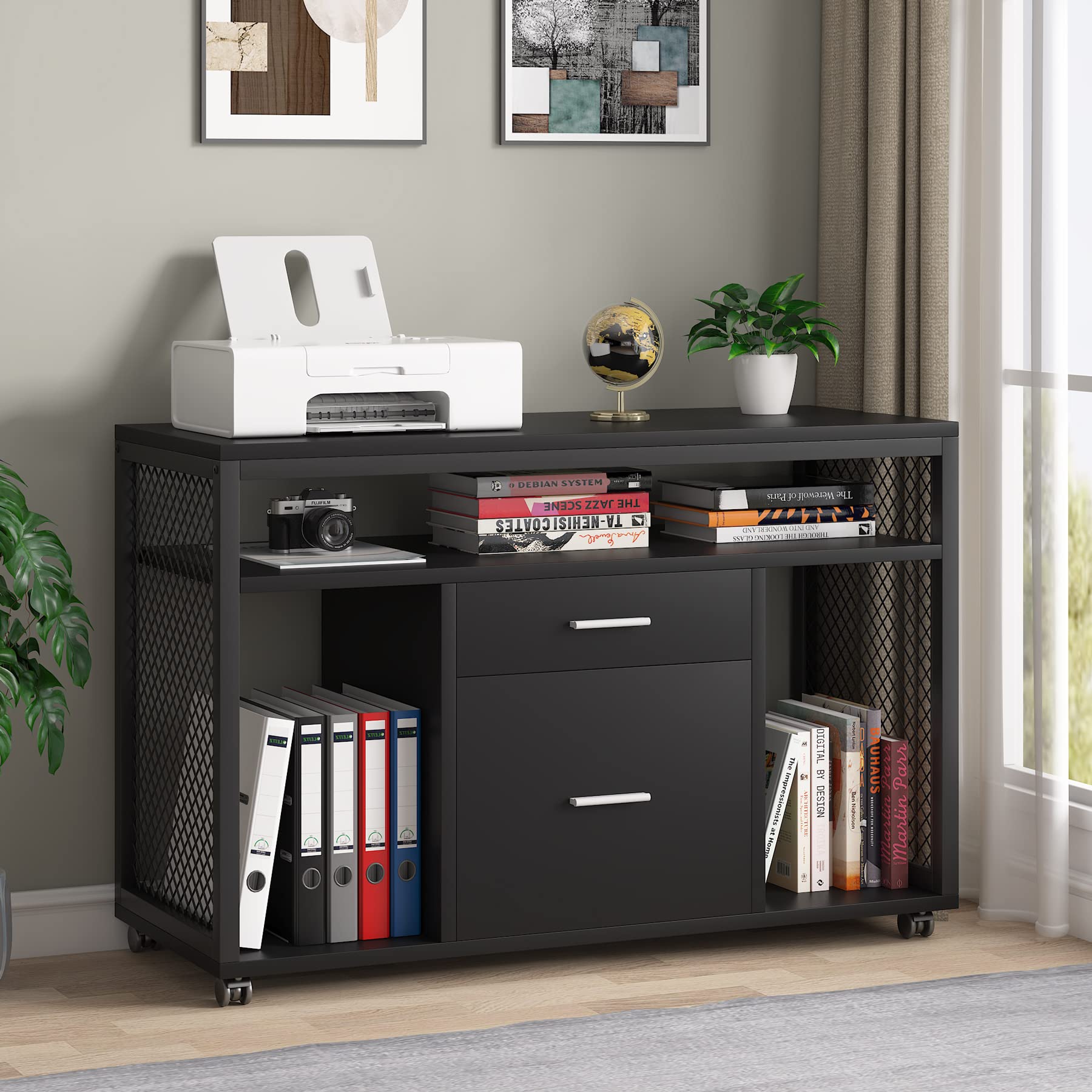 Buy Wood File Tribesigns 2Drawer Mobile Lateral Filing