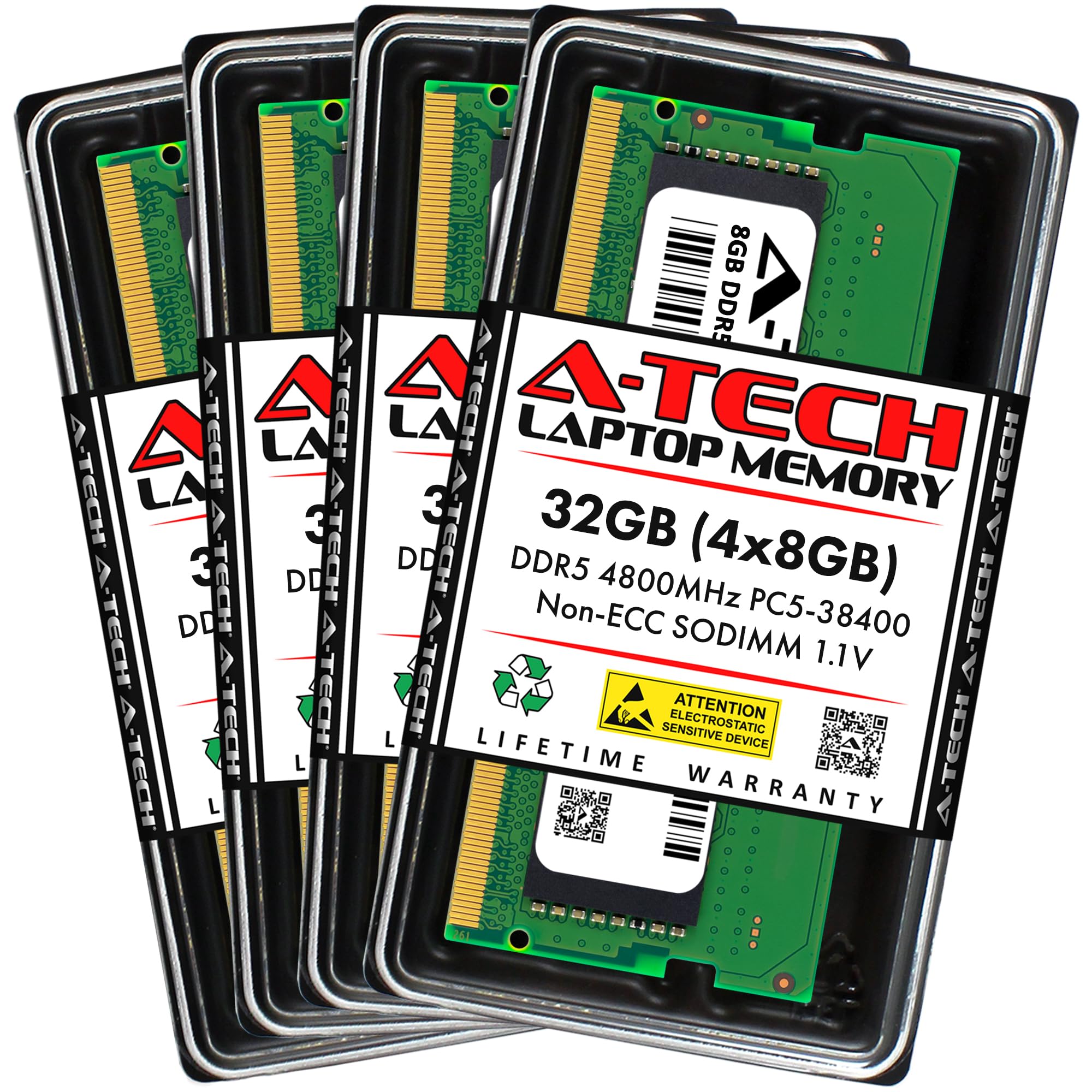 A-Tech 32GB Kit (4x8GB) DDR5 4800MHz PC5-38400 CL40 SODIMM 1.1V