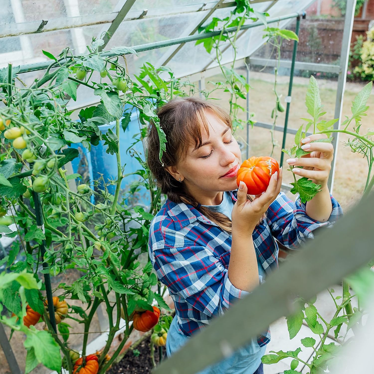 AGTEK 36" Garden Stakes, 50PCS Plastic Coated Plant Stakes, 3ft Plant Support for Climbing Plants